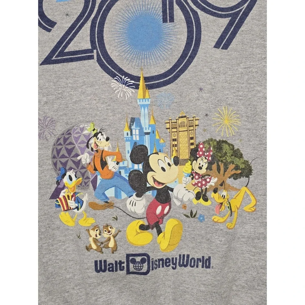 Disney Parks Walt Disney World Mickey Mouse Gray Pullover Sweatshirt Mens Medium
